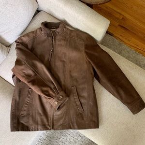 Jos. A Bank leather bomber jacket